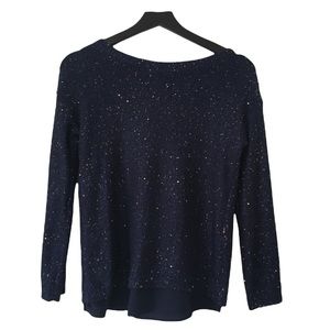 Jennifer Lopez Blue Sweater Gold Sequins